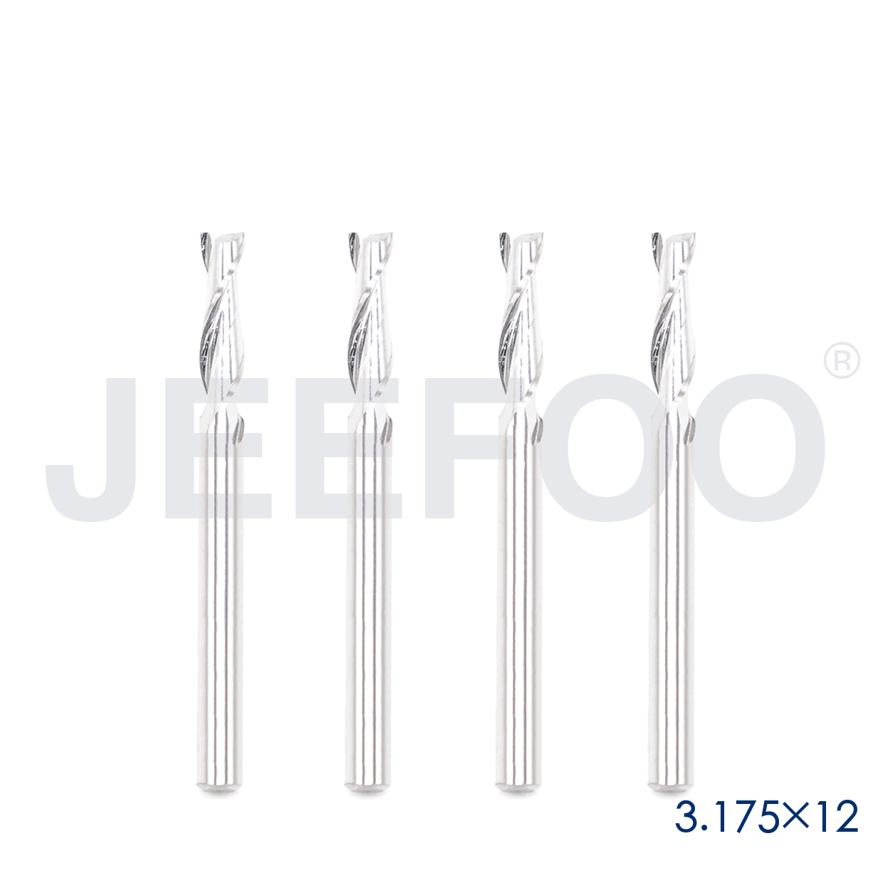 3.175x12 Two Spiral Flute Bits solid carbide end mill