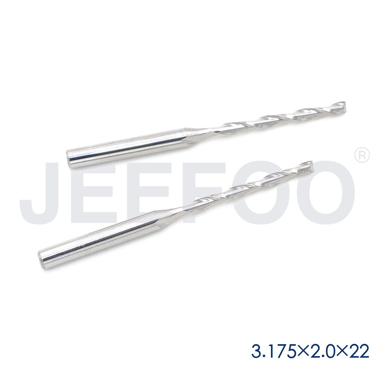 3.175x2.0x22 double flute CNC cutting tool