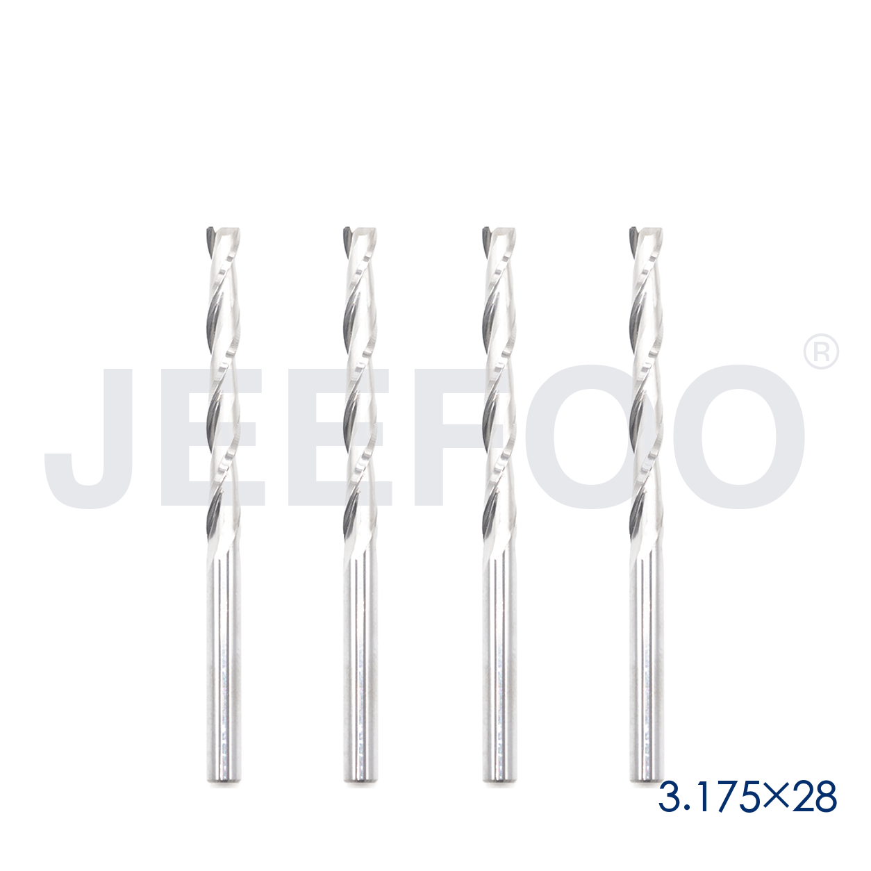 3.175x28 Two Spiral Flute Bits solid carbide end mill
