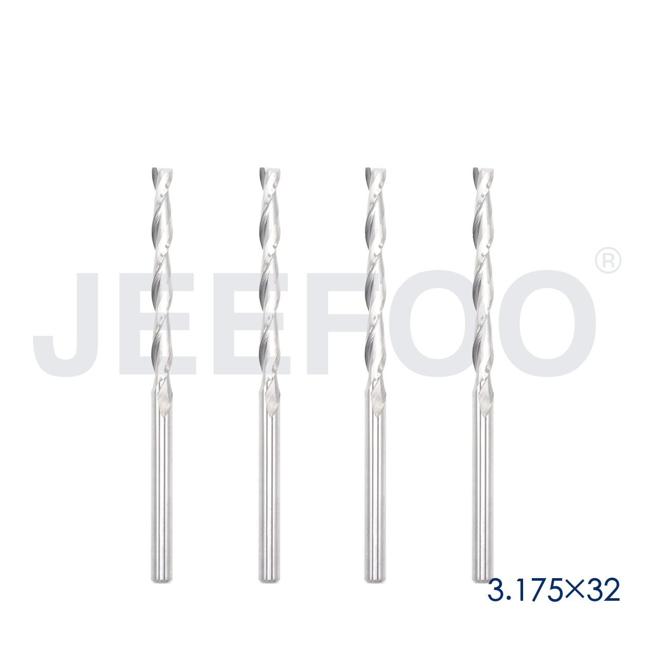 3.175x32 Two Spiral Flute Bits solid carbide end mill