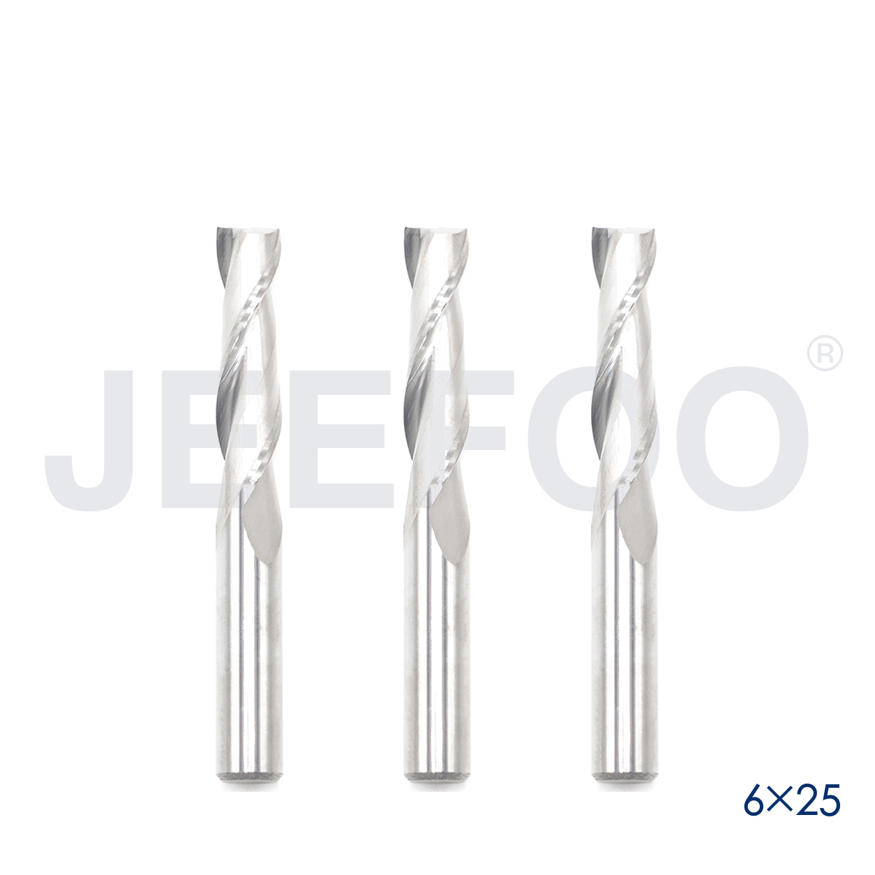 6x25 Two Spiral Flute Bits solid carbide end mill