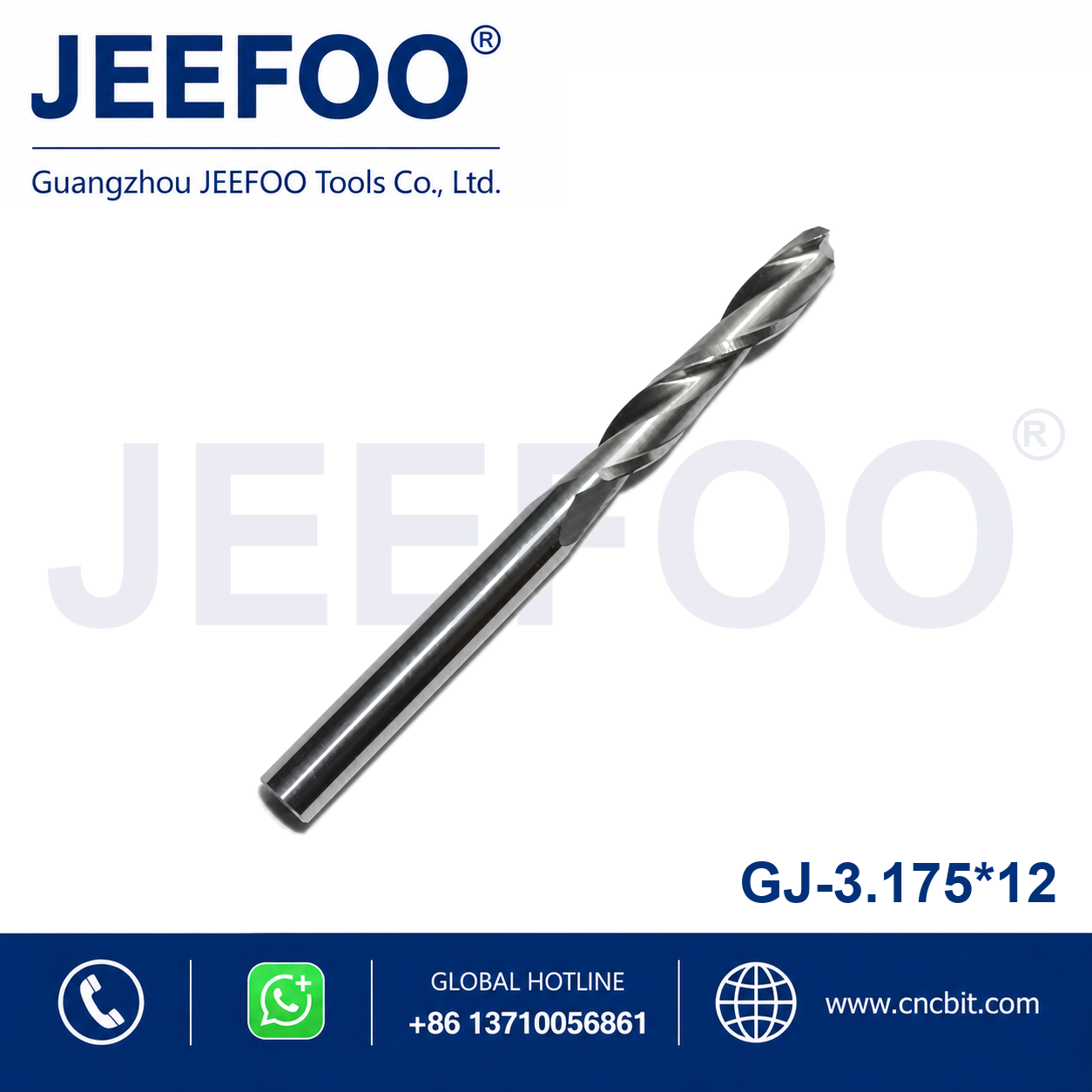 3.175x12 Two Spiral Flute Bits CNC router cutter