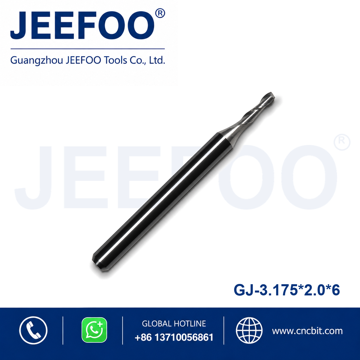 3.175x2.0x6 Two Spiral Flute Bits CNC router cutter