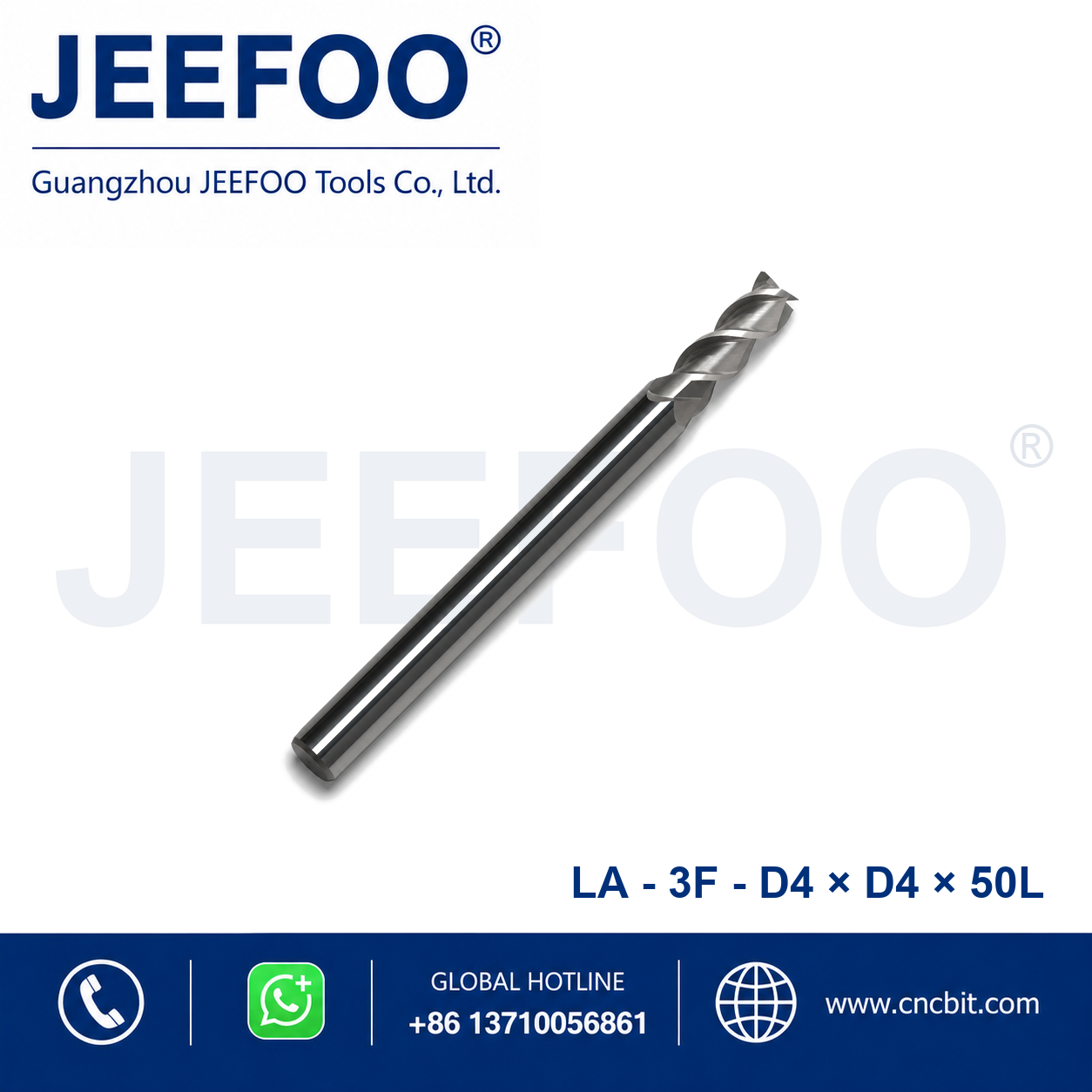 4x4x50L 3-flute aluminum square end mill