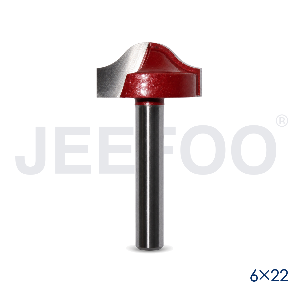 6x22 Clear Arc Knife Router Bit cutting detail