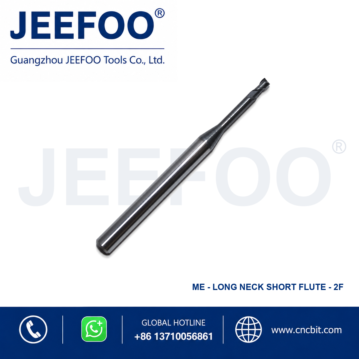 General Long Neck Short Flute Square End Mill for metal machining
