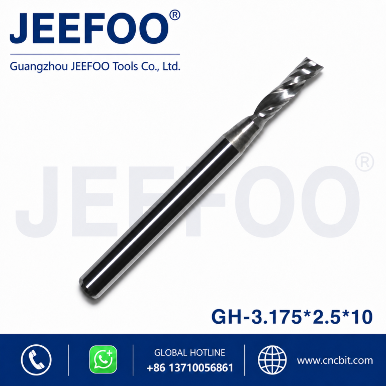 3.175x2.5x10 Acrylics PVC one Flute Spiral bits, Cnc Router Cutter Free Shipping product image