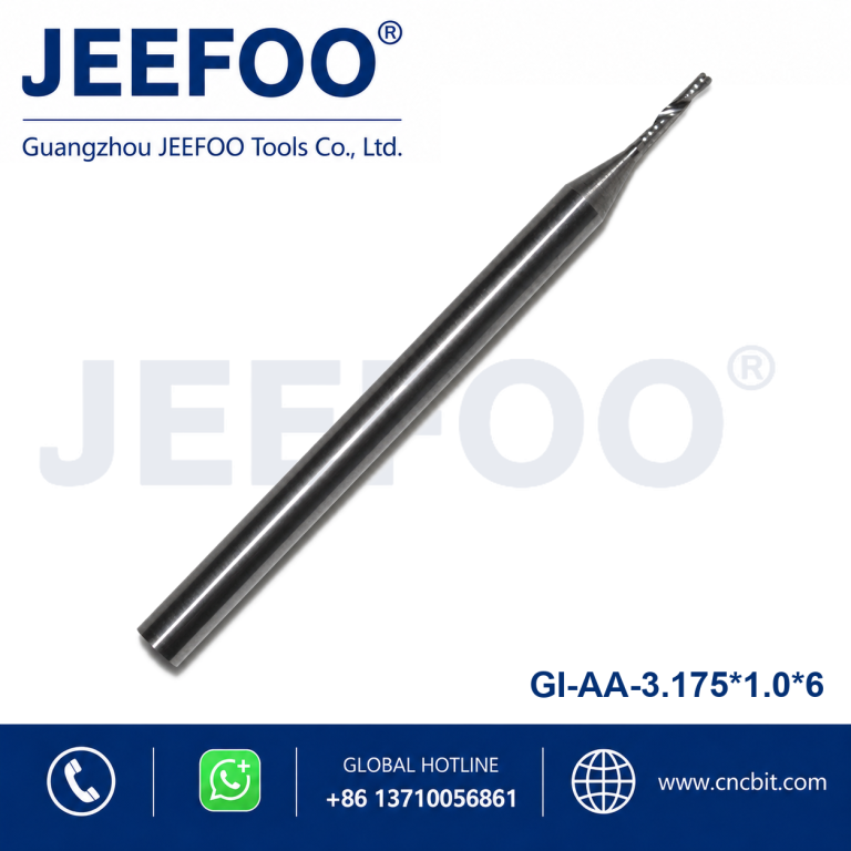 3.175x1.0x6 AA Single Flute Spiral Tungsten Milling Cutter Smooth Acrylic Engraving product image