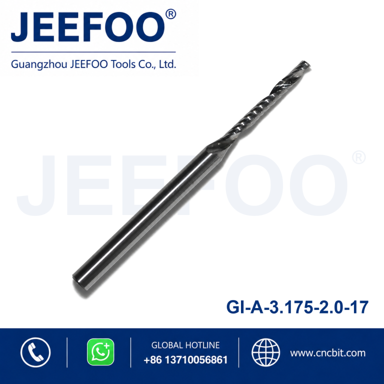 3.175x2.0x17 One Spiral Flute Bits Tungsten Carbide End Mill Engraving Tool Bits / Cutting Tool product image
