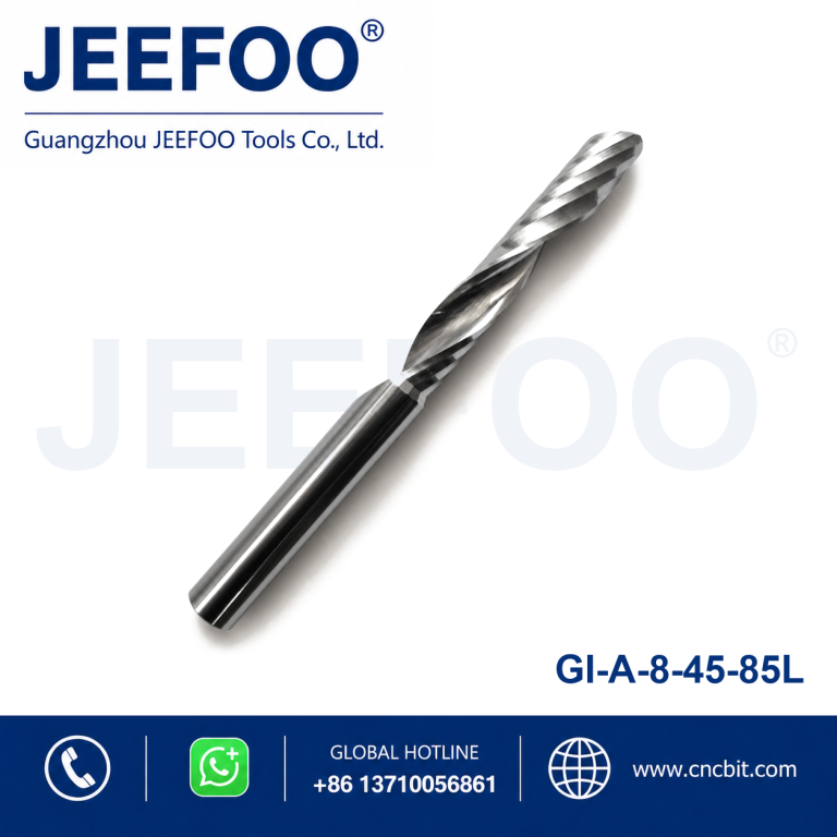 8x45x85L Flat Head Single Spiral Flute Tungsten Steel End Mill CNC Router Bit for Aluminum Alloy Carving product image