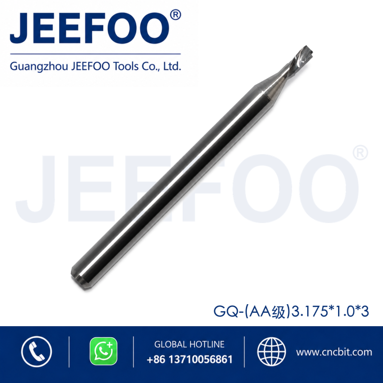 3.175x1.5x3 One Spiral Left-Helical Cutter – Solid Carbide Down Cut Router Bit product image