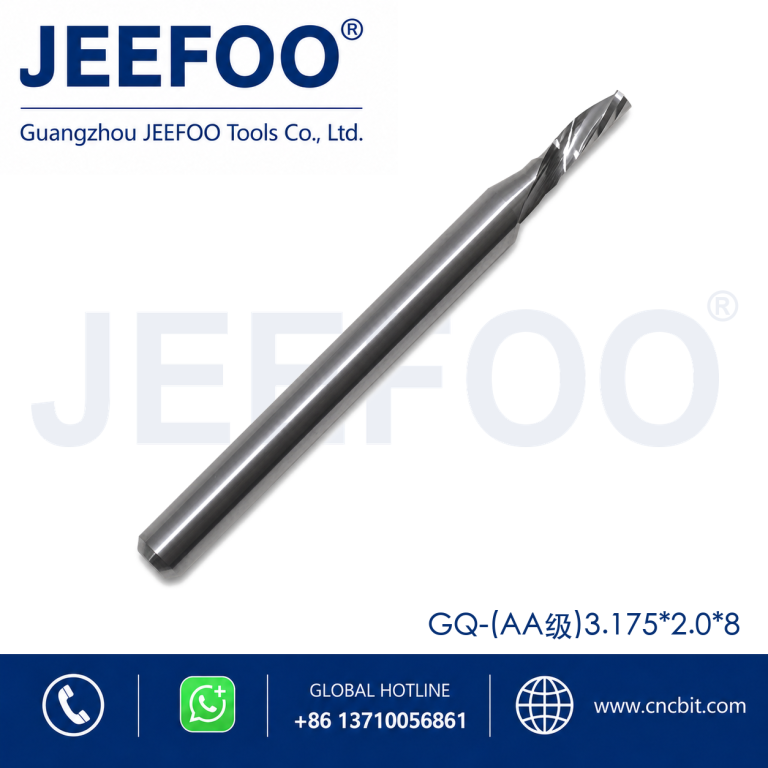 3.175x2.0x8 One Spiral Left-Helical Cutter – Solid Carbide Down Cut Router Bit product image
