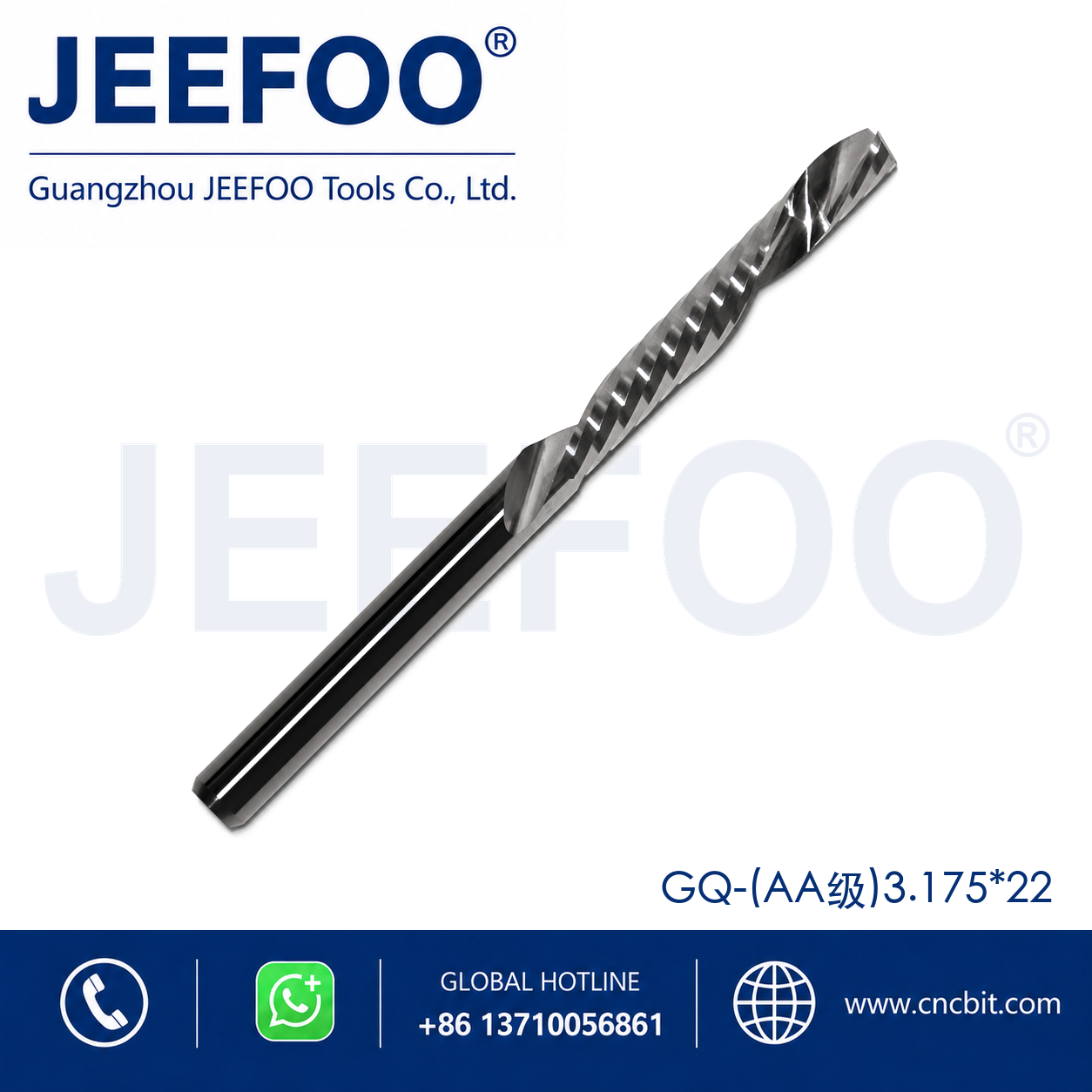 3.175x22 One Spiral Left-Helical Cutter