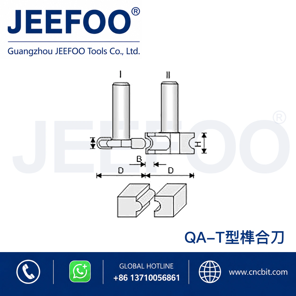 QA T-Type Tenon Cutter Set schematic product image
