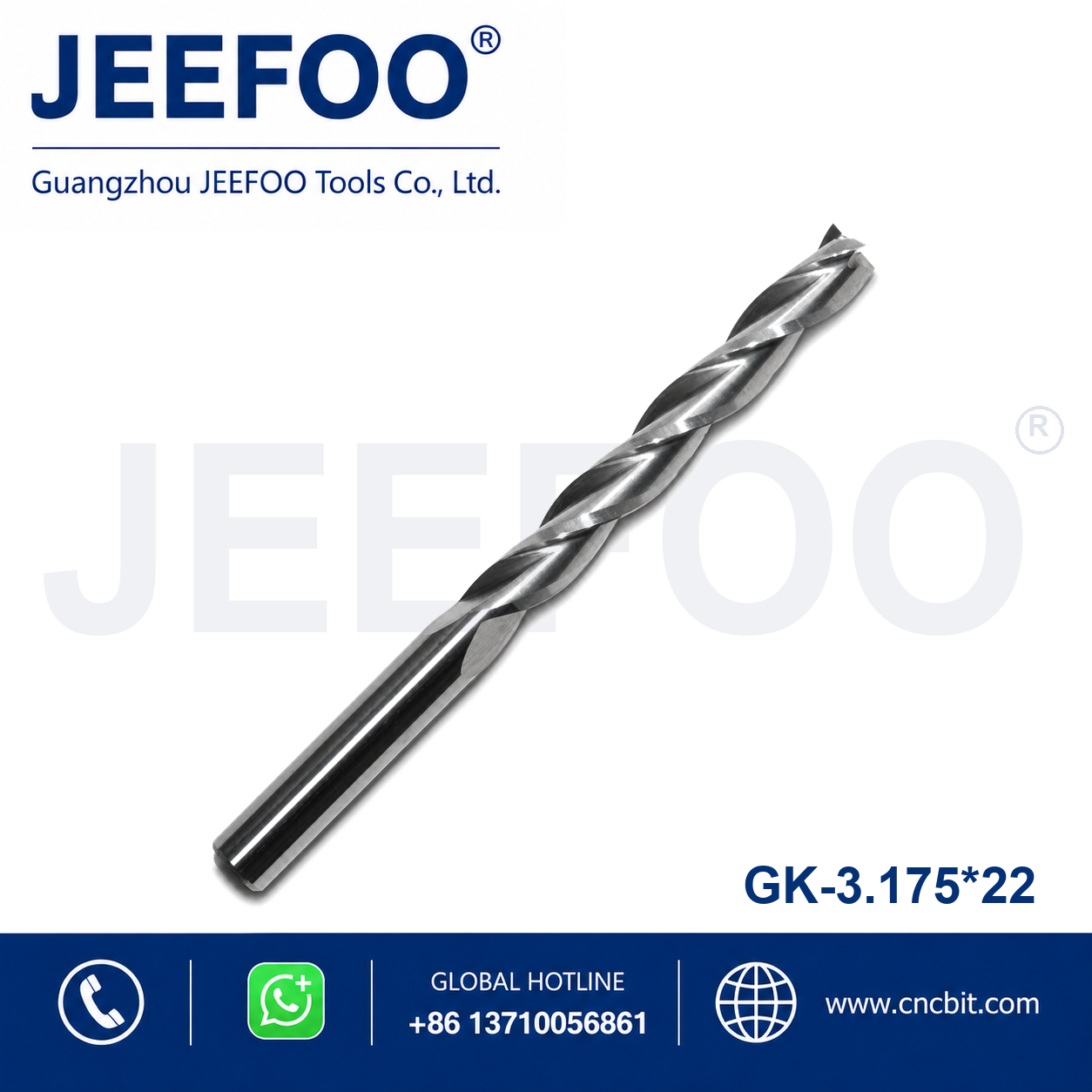 3.175x22 Three Flute End Mill CNC router bit