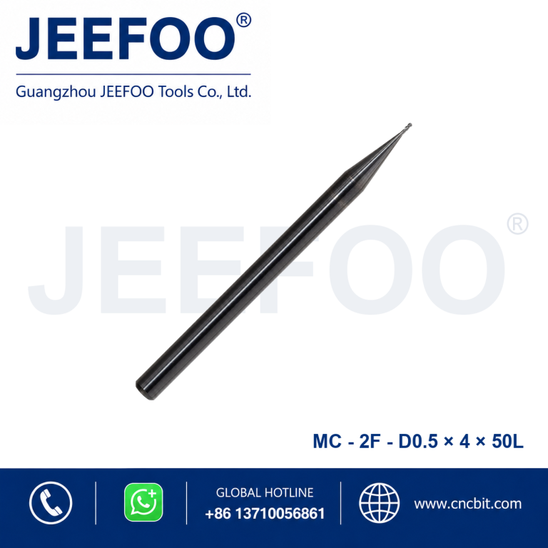 2Fx0.5x4x50L Solid Carbide Ball Nose End Mill for CNC Metal Machining