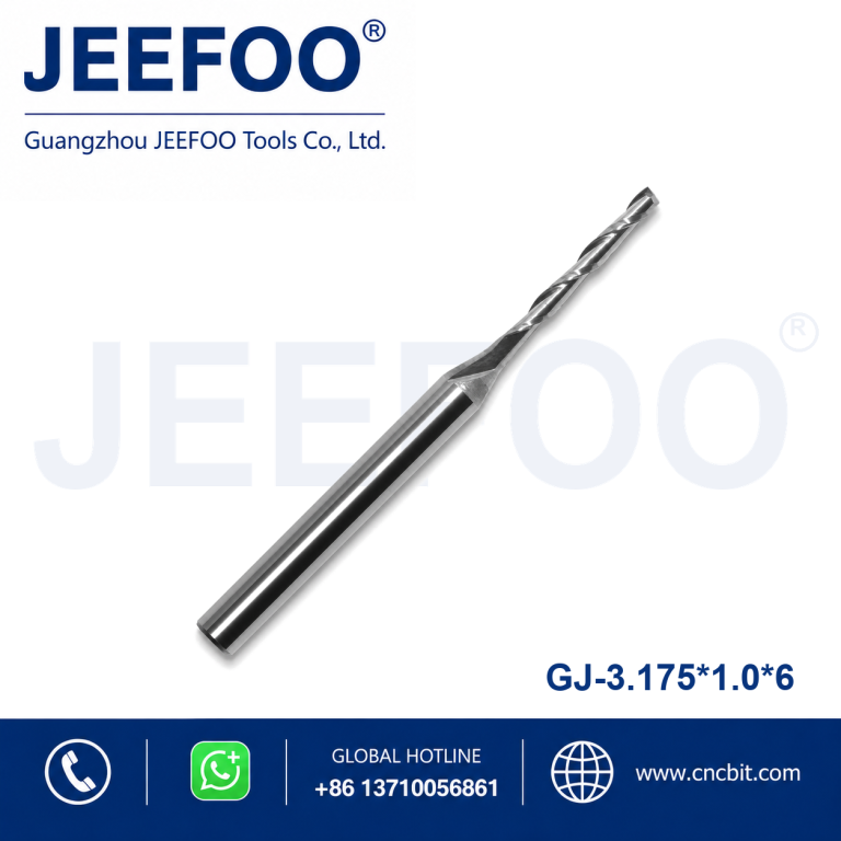 3.175x1.0x6 Two Spiral Flute Bits - Two flute spiral cutter, cnc router tools, end milling tools, router bits for cutting product image