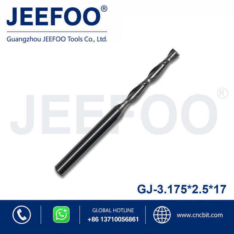 3.175x2.5x17 Two Spiral Flute Bits - Tungsten Carbide Two Flutes Spiral Mill / CNC Router Bits /Cutting Tools for CNC Machine Engraving product image