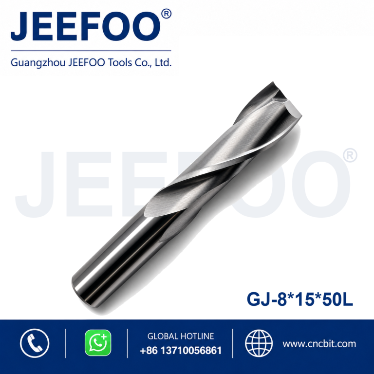 8x15x50 Two Spiral Flute Bits - 2 Flute Spiral up Cut End Mill for Wood Carbide Cnc Router Bit Two Flute Endmill product image