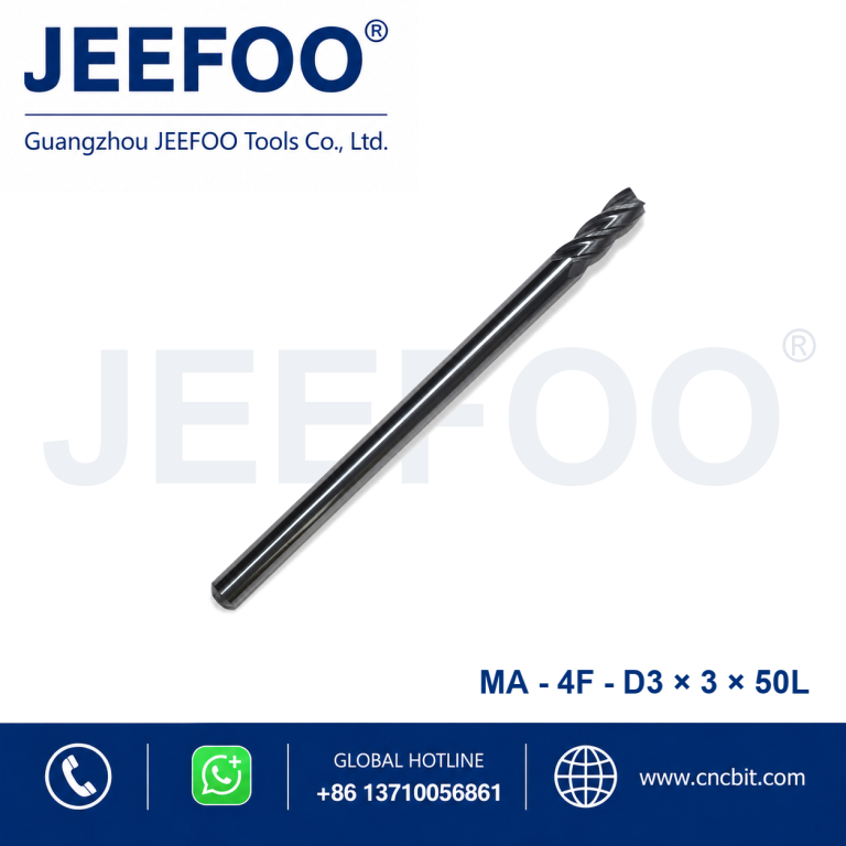 4Fx3x3x50L Solid Carbide Square End Mill for CNC Metal Machining