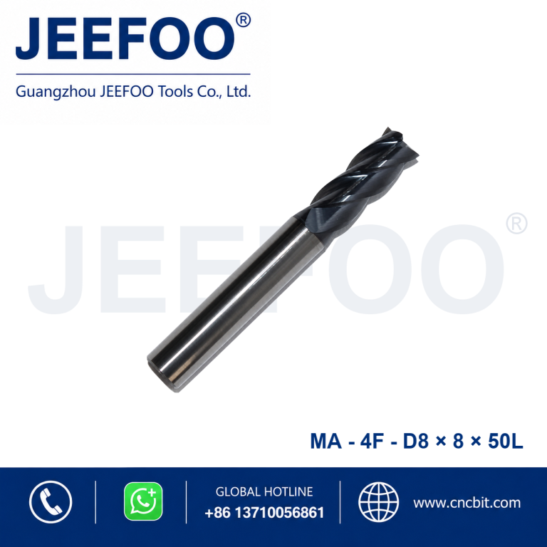 4Fx8x8x50L Solid Carbide Square End Mill for CNC Metal Machining