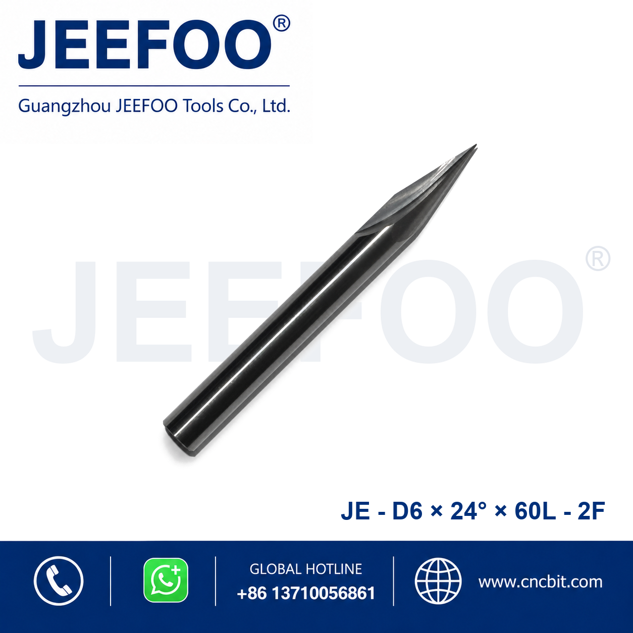 two spiral flute chamfer cutter 6x24°x60L