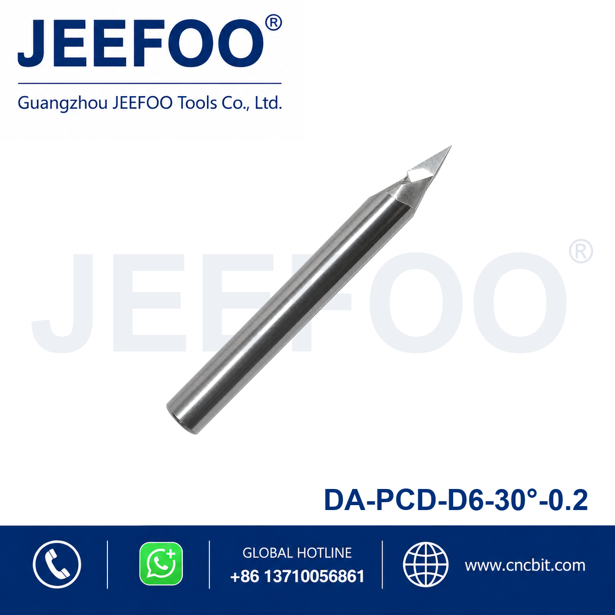 6x30°x0.2 PCD Flat Bottom Engraving Bit