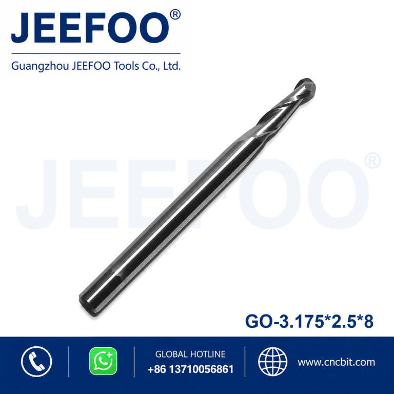 3.175x2.5x8 Two Flute Ball Nose End Mill for Smooth CNC Milling product image