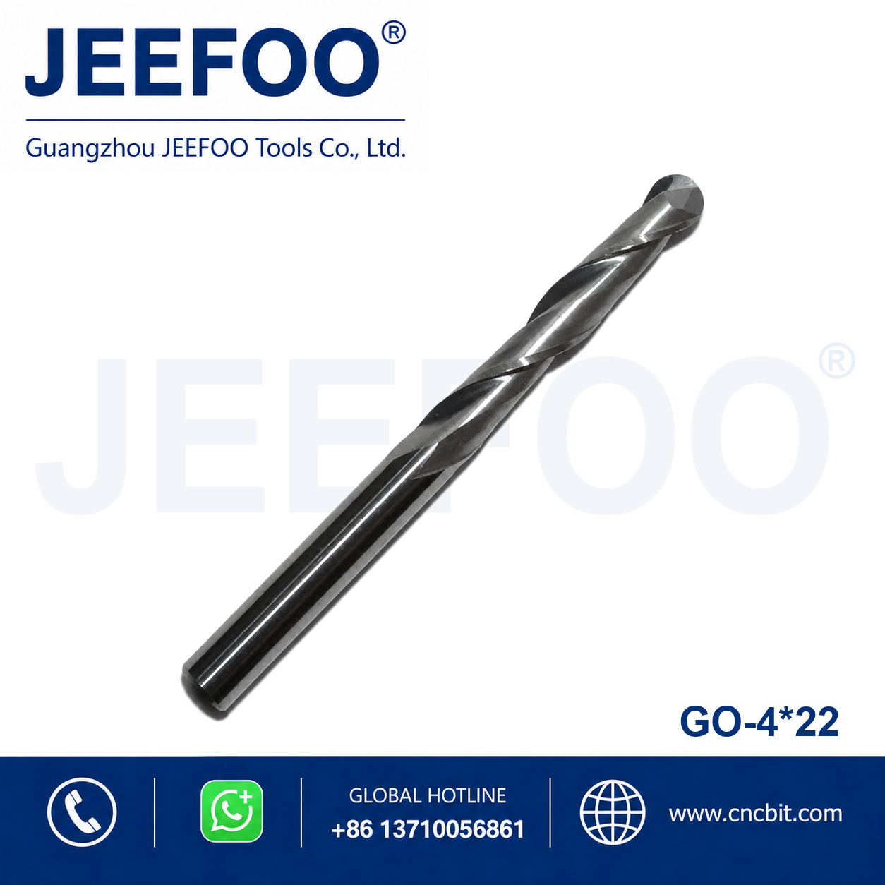 4x22 two flute ball nose end mill