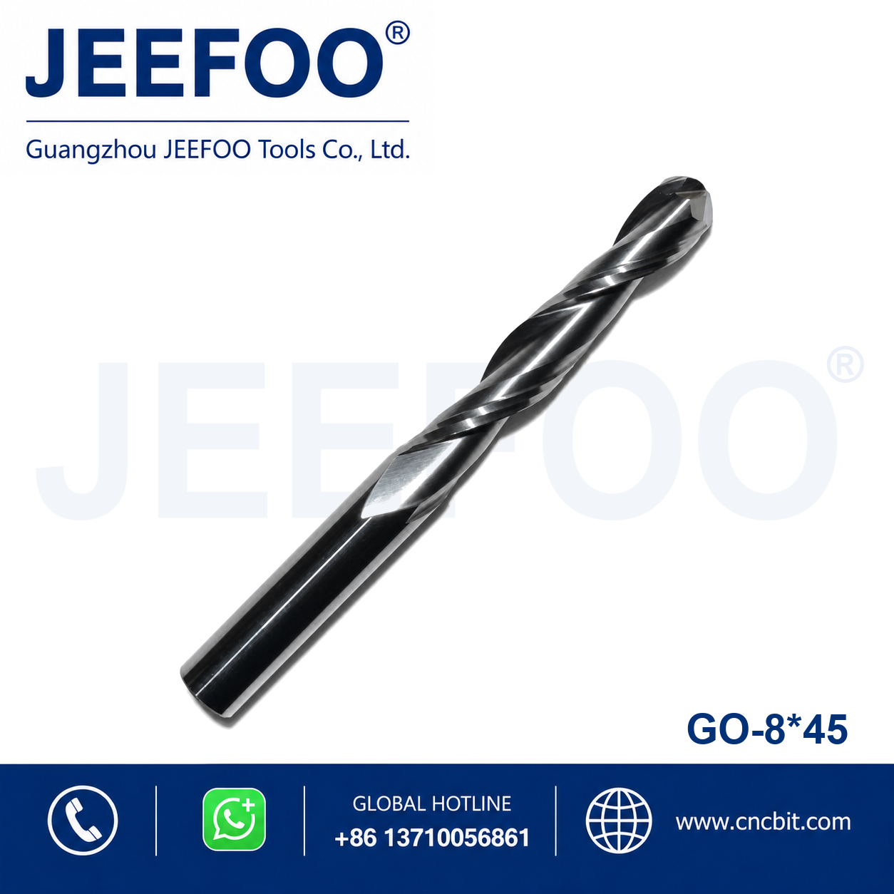 8x45 two flute ball nose end mill