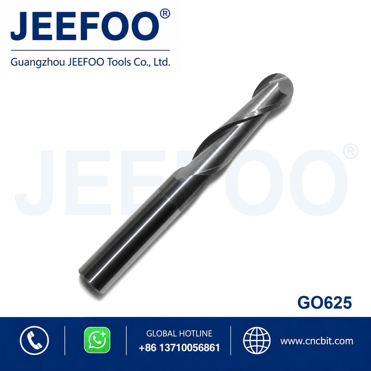 GO625 two flute ball nose end mill