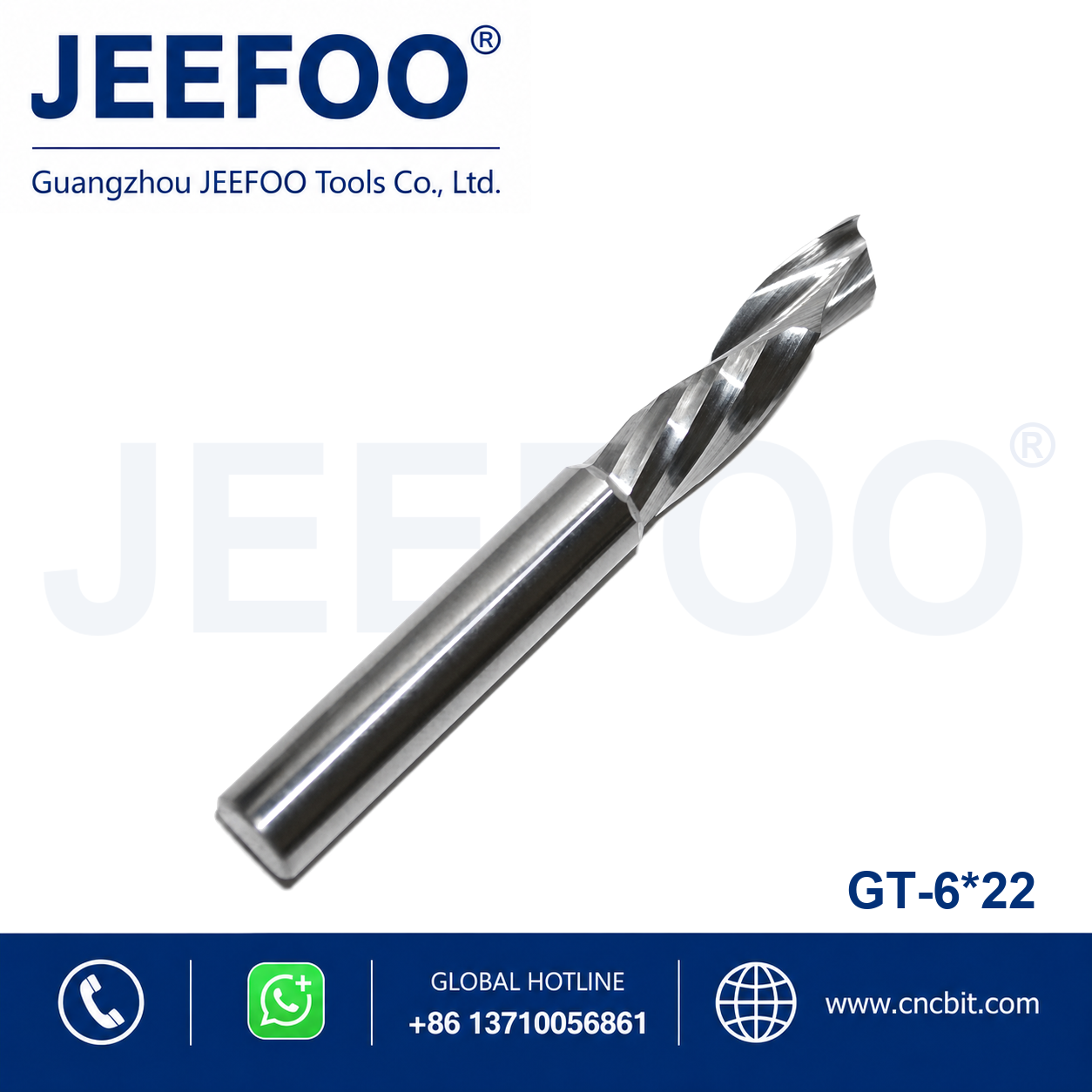 6x22 GT Single Flute Up Down Cut Spiral Bit