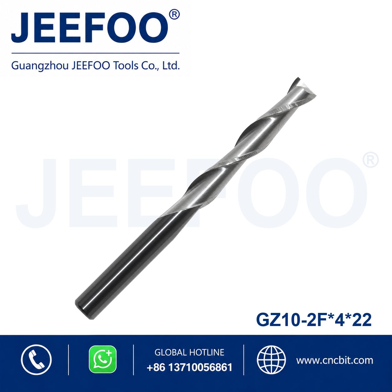 two flute spiral CNC milling cutter 4x22