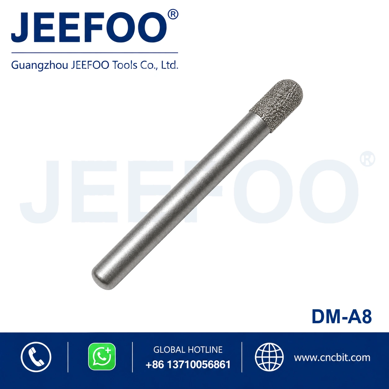 8mm Brazed Diamond Flat Bottom Stone Bit product image